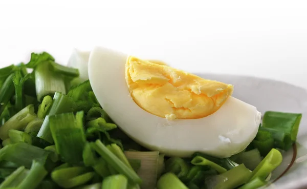 Salad with green onion and egg — Stock Photo, Image