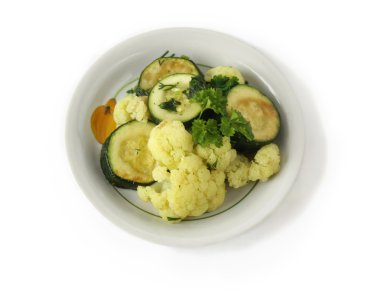 Stewed vegetables in a bowl clipart