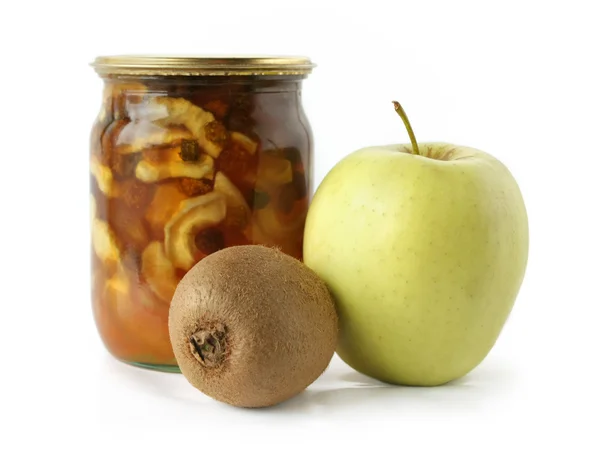 Jabłko kiwi i Dżem jabłkowy — Zdjęcie stockowe