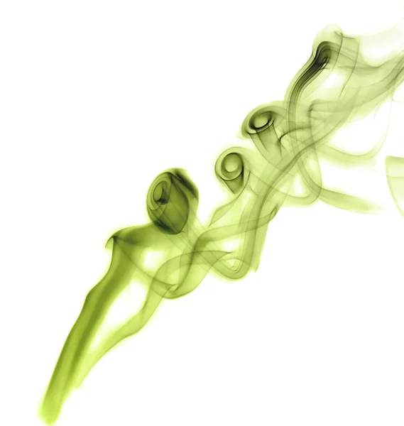 Green smoke on white background — Stock Photo, Image