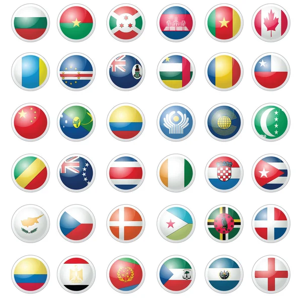 Confezione da quasi 40 Bandiere — Vettoriale Stock