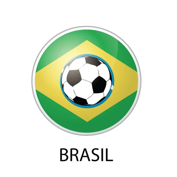 Brasil Football Icon — Stock Vector