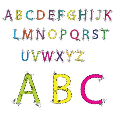 Alphabet vector colorful clipart