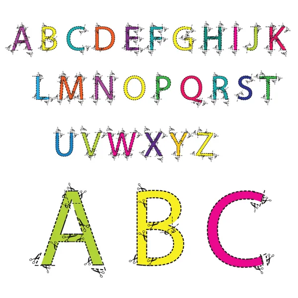 Alphabet vector colorful — Stock Vector