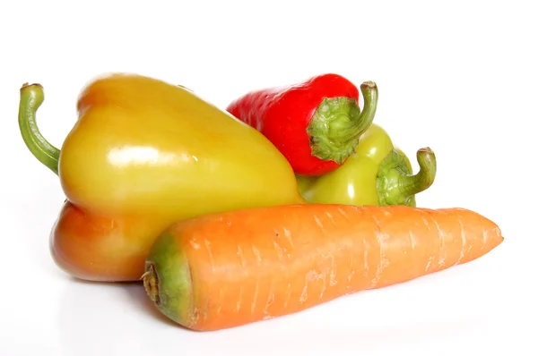 Színes kaliforniai paprika és sárgarépa — Stock Fotó