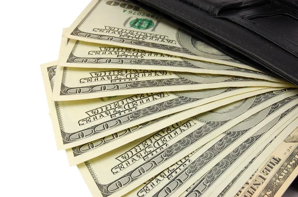 Dinheiro em bolsa — Fotografia de Stock