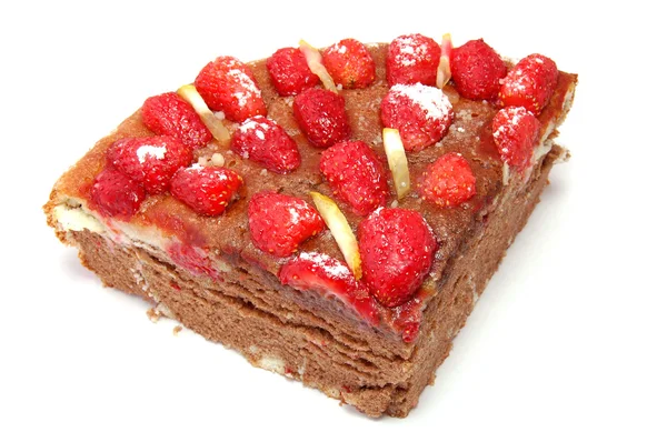 Tårta med jordgubbar, citron och socker p — Stockfoto