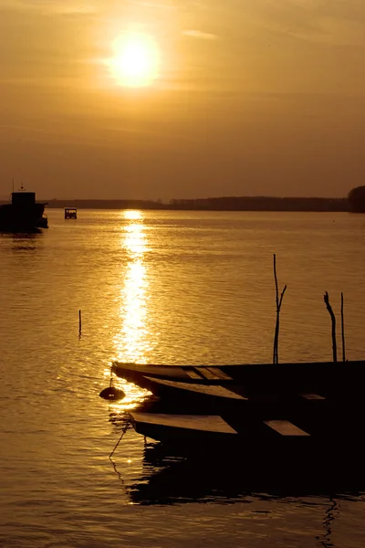 Boats at sunset — Stock Photo, Image