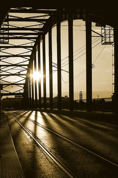 Ponte sul tramonto — Foto Stock