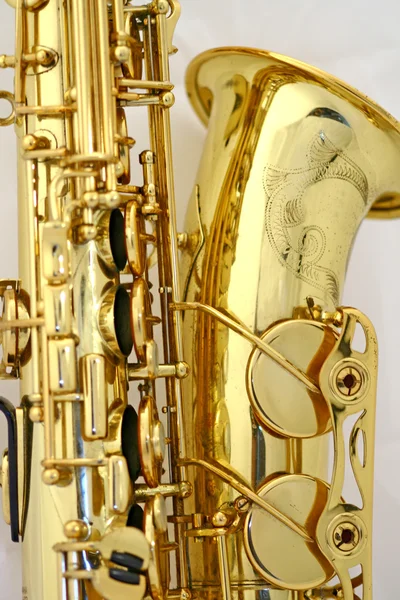 Närbild av saxofons bell — Stockfoto