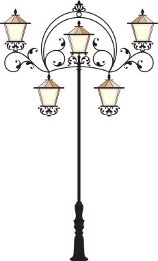 Wrought iron lamp post clipart