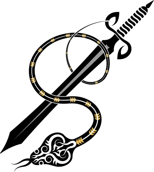 stock vector Tattoo Sword and Snake