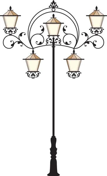Kované železné lampy — Stockový vektor
