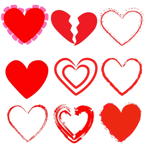 stock vector 9 heart shape