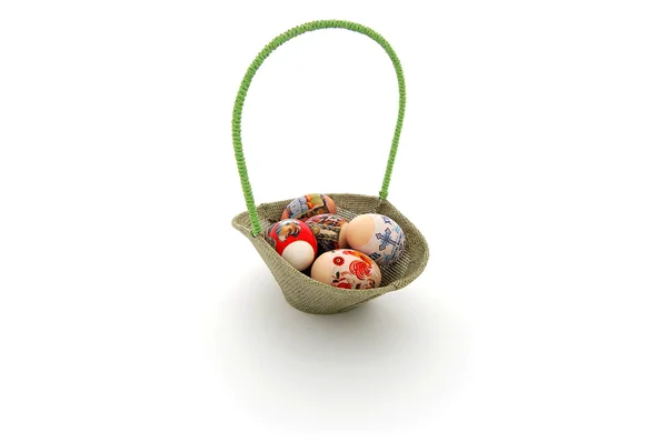 stock image Basket with Easter eggs