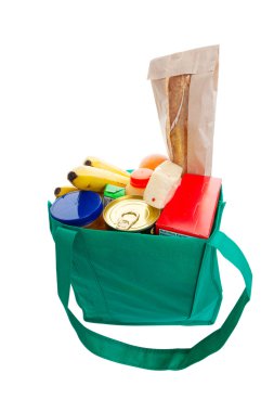 Green grocery bag clipart