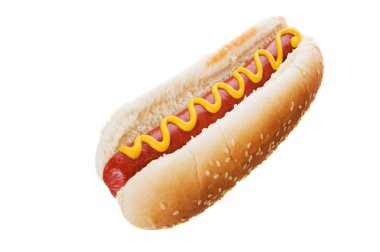 Hot dog on white clipart