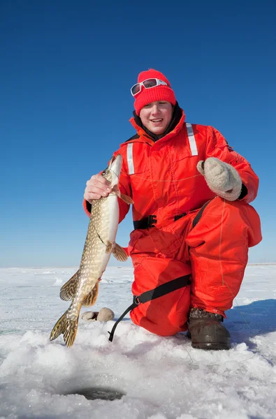 Buz balıkçı — Stok fotoğraf
