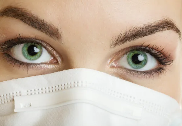 Enfermeira olhos verdes — Fotografia de Stock