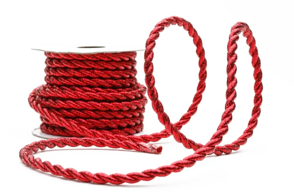 Red cord on a reel — Stock Photo, Image