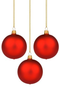 Lots of vibrant red Christmas Baubles clipart