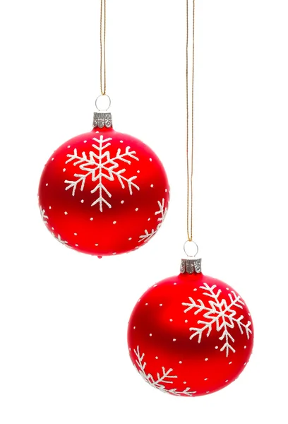 Duas bolas de Natal floco de neve — Fotografia de Stock