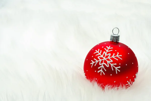 Red snow flake bauble — Stock Photo, Image