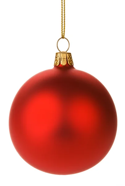 Hanging Red Christmas Baubles — Stock Photo, Image