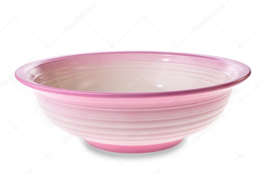 Isolated Pink clay bowl