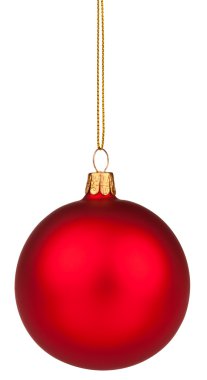 Red Christmas bauble with clipping path clipart