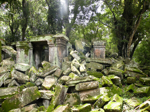 Temple ruins at Angkor Wat in Cambodia