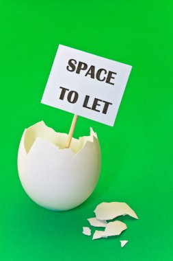 Empty eggshell as concept of estate rent clipart