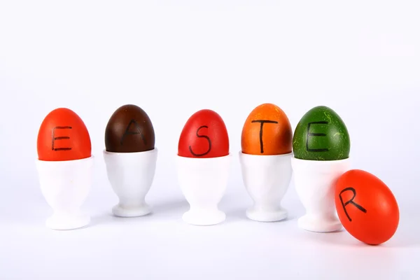 丰富多彩的蛋一词与复活节 — 图库照片