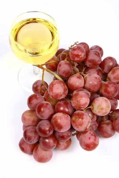 Vitt vin och vita druvor — Stockfoto