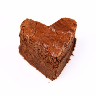 Heart shaped slice of a brownie clipart