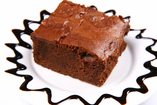 Fatia de um brownie — Fotografia de Stock