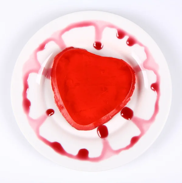 Red heart shaped jello — Stock Photo, Image