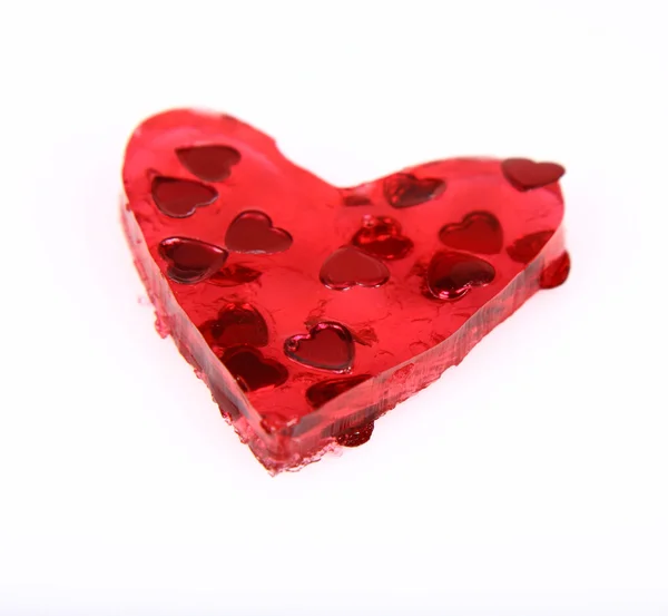 Galaretka czerwona w kształcie serca — Zdjęcie stockowe