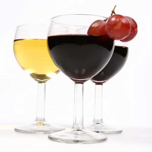 Vino rosso e bianco — Foto Stock