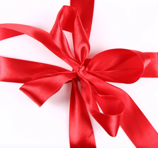 Kırmızı hediye şerit yay — Stok fotoğraf