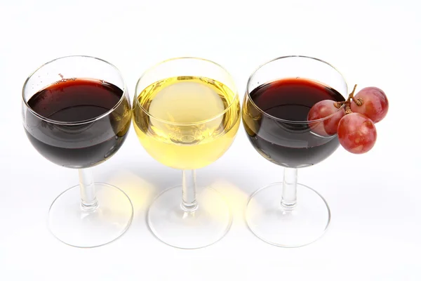 赤と白のワイン — ストック写真