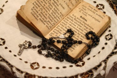 Rosary and prayerbook clipart