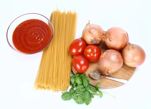 Ingredientes de salsa boloñesa o napoli — Foto de Stock