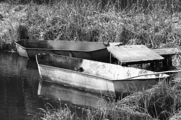 Boote auf einem See — Stockfoto