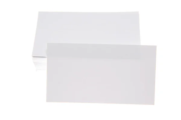 Stack of blank white business cards — Stock Photo, Image