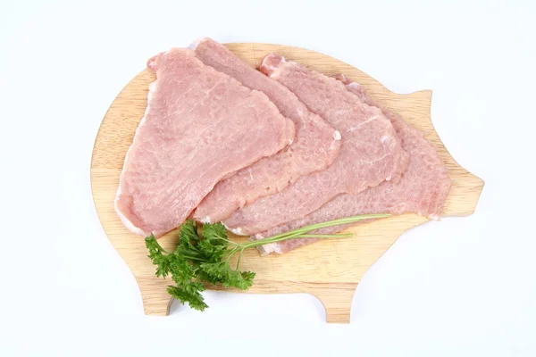 Costeletas de porco amaciadas em bruto — Fotografia de Stock