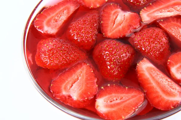 Gelé med jordgubbar — Stockfoto