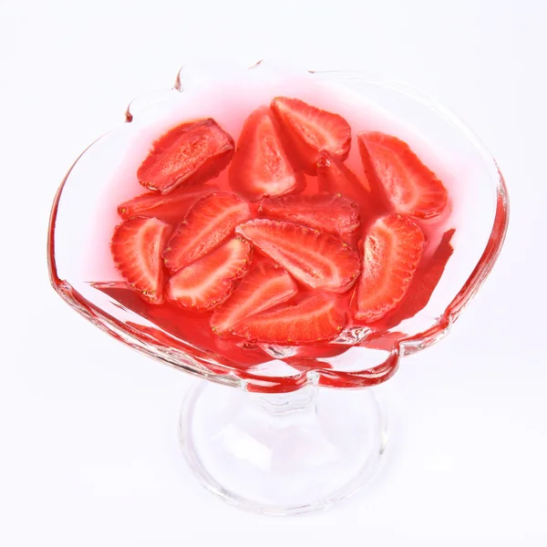 Gelatina con fragole — Foto Stock