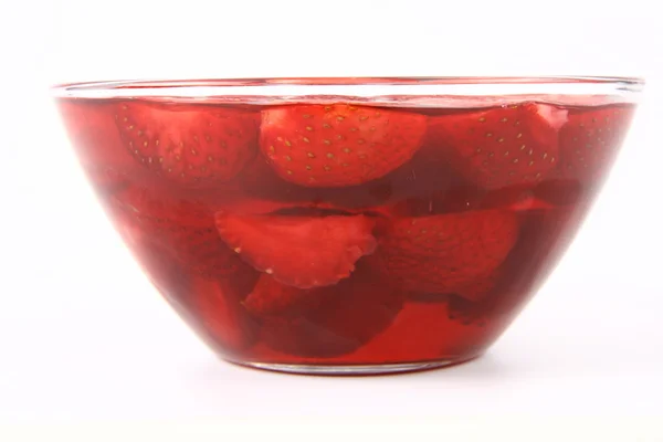 Jelly with strawberries — Stock Photo, Image