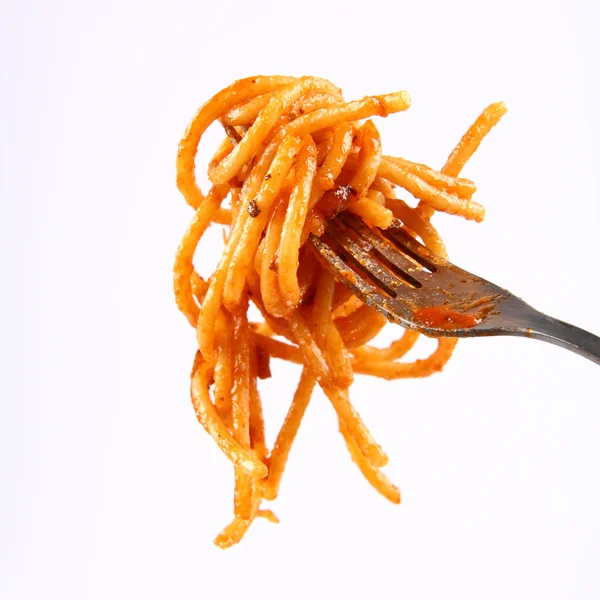 Espaguetis en un tenedor — Foto de Stock